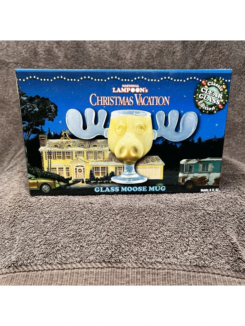 National Lampoons Christmas Vacation Clark Griswold Moose Mug Glass Warner Bros